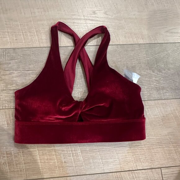 FABLETICS WOMENS RED VELVET SPORTS BRA XS - Picture 1 of 6
